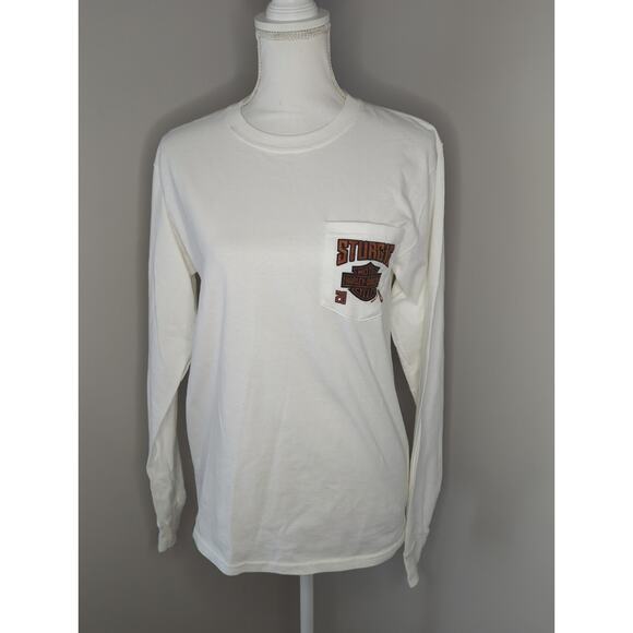 Harley Davidson logo Sturgis Long Sleeve White Small Shirt - Picture 2 of 6